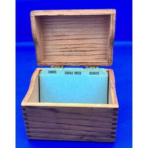 Vintage Wooden Recipe Box Divider Tabs By Merchants Box Co 1968 Dovetailed
